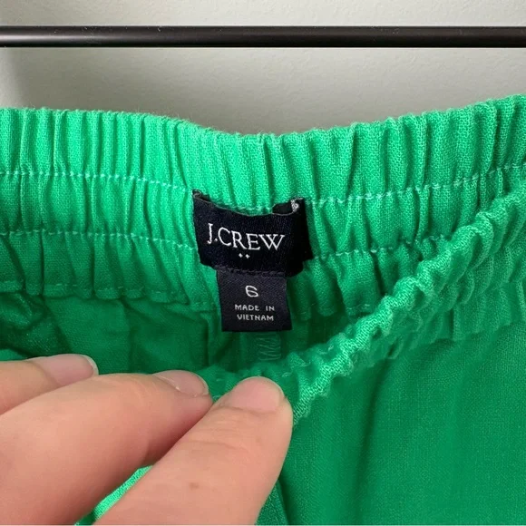 J. Crew Factory Solid Linen Drawstring Pant in Green Sz 6 - 1747 - Picture 4 of 9
